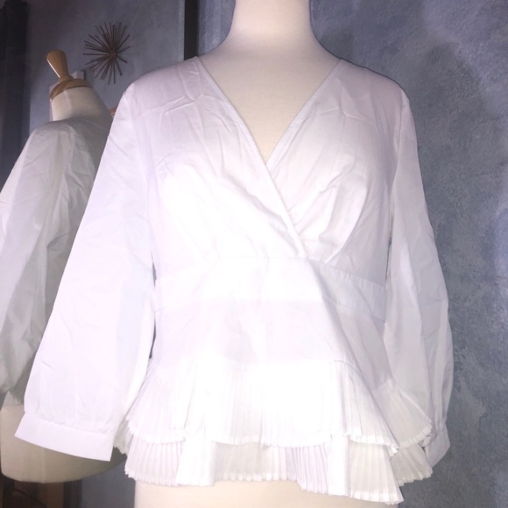 Free Generation Pleated Ruffle Blouse
